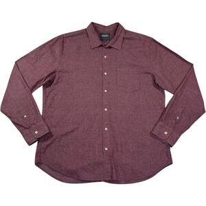 Bonobos Button Up Shirt Men's XL Slim Fit Heather Maroon Clean Guy Preppy Casual